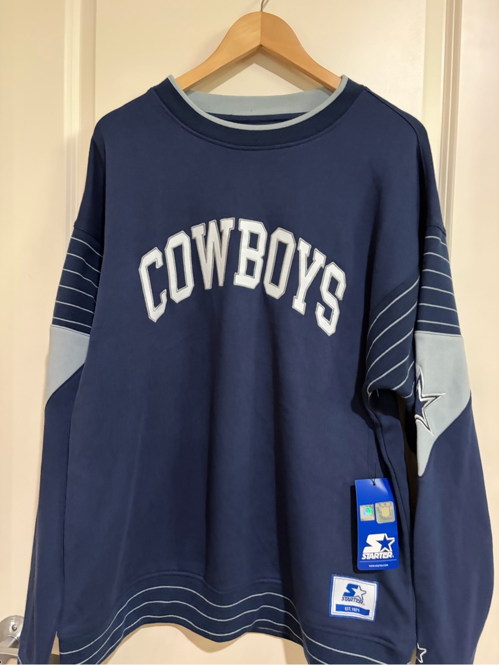 NWT Starter Dallas Cowboys Face off XL navy Crewneck